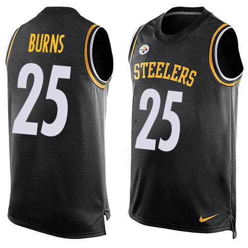 Nike Steelers #25 Artie Burns Black Team Color Men's Stitched NFL Limited Tank Top Jersey - Click Image to Close